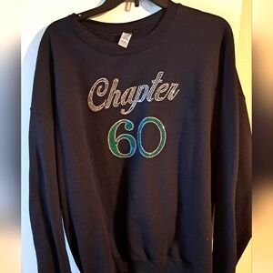 Chapter 60 Black Crewneck Sweater with Teal Rhinestones. BUNDLE AND SAVE!